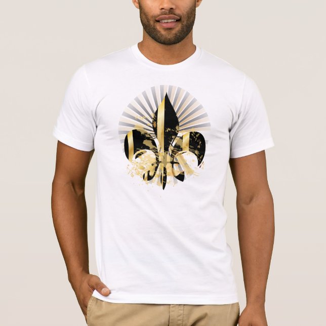 Camiseta Fleur de Lis, preto e Dourado (Frente)
