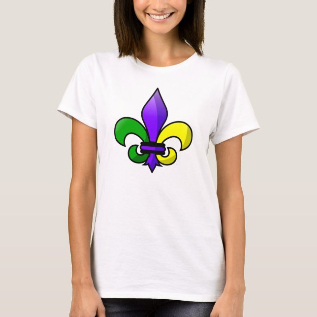 Camiseta Fleur-de-lis Purple Green Dourado (Frente)
