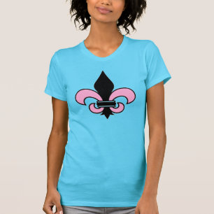 Camiseta Fleur-de-Lis Rosa e Preta
