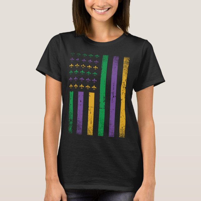 Camiseta Fleur De Lis Symbol Tuesday Mardi Gras Celebration (Frente)