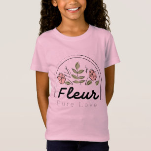 Camiseta Fleur – Logotipo Floral de Amor Puro