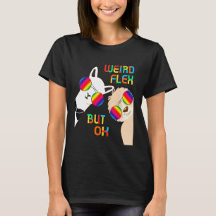 Camiseta Flex Estranho Mas Ok Alpaca Lhama Preguiça Óculos