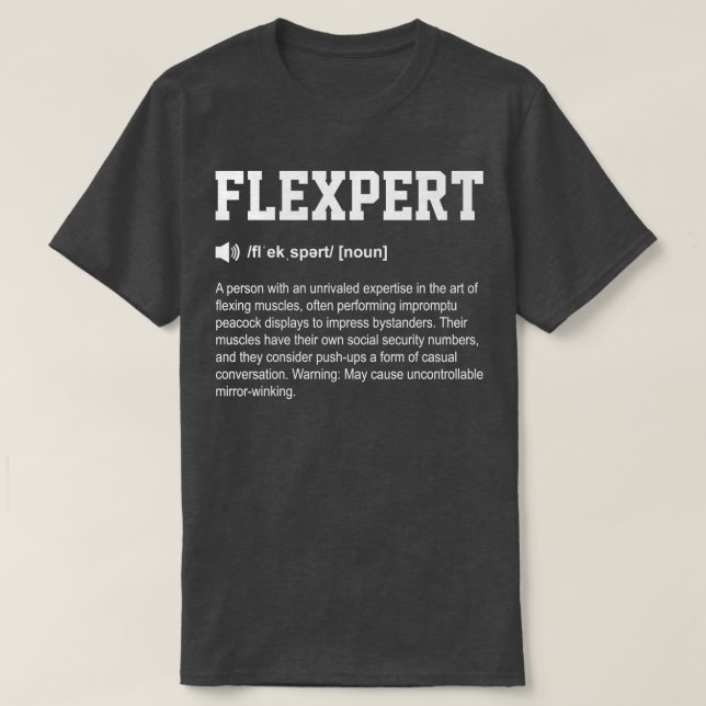 Camiseta Flexpert Funny Dictionary Gym Significado (Frente do Design)