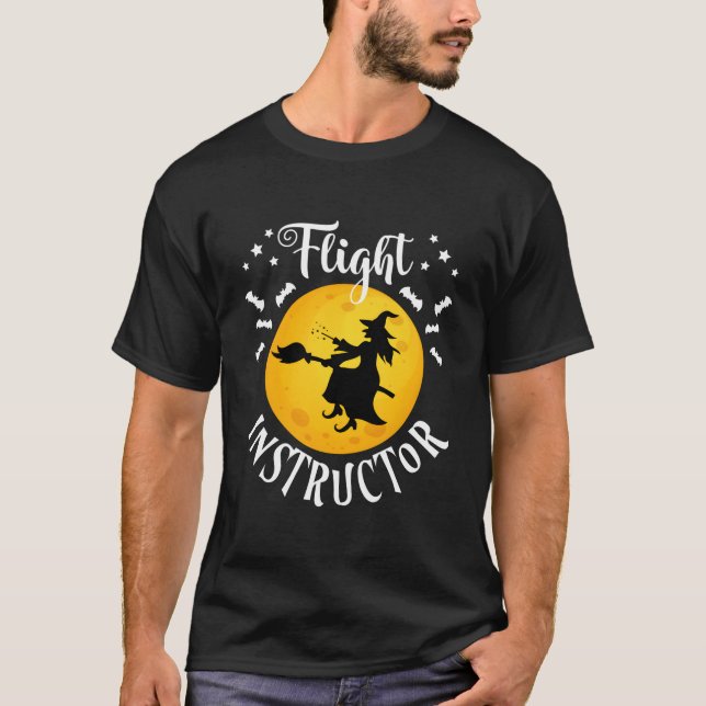 Camiseta Flight Instructor Trick Or Treat Halloween Witch (Frente)
