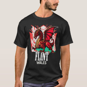 Camiseta Flint Mountain Wales Welsh Flag Y Ddraig Goch Drag