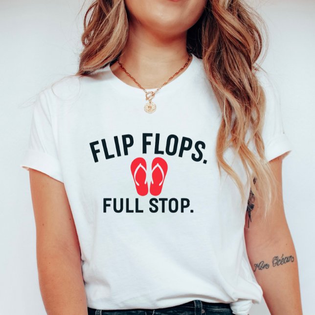 Camiseta Flip Flops Full Stop; Summer Beach Shoe (Criador carregado)