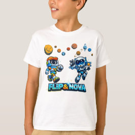 Camiseta FLIP & NOVA: Aventura de Aprendizado na Galáxia