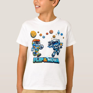 Camiseta FLIP & NOVA: Aventura de Aprendizado na Galáxia