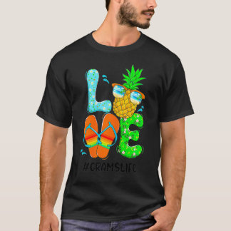 Camiseta Flipflops de abacaxi adoram noni de verão (9)