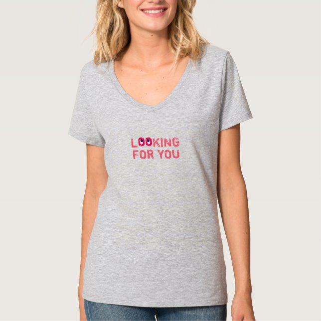 Camiseta Flirty à sua procura rosa (Frente)
