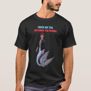 Camiseta Flirty Quote Apresentando Merman Na Jaqueta De Cou