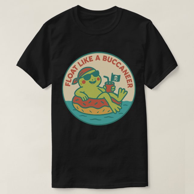 Camiseta Float Like A Buccaneer Frog (Frente do Design)