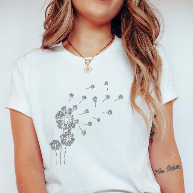 Camiseta Floating Dandelion Seeds; Cute Minimalist Summer (Criador carregado)