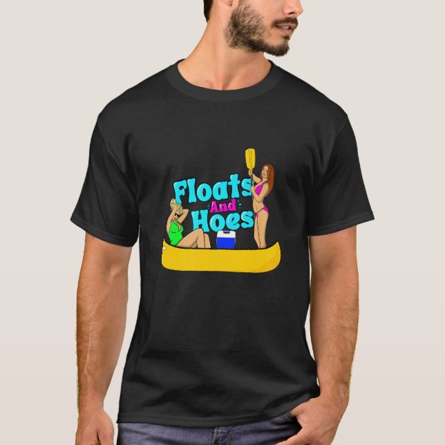Camiseta Floats and Hoes Canoe River Trip Float Day  Lake (Frente)