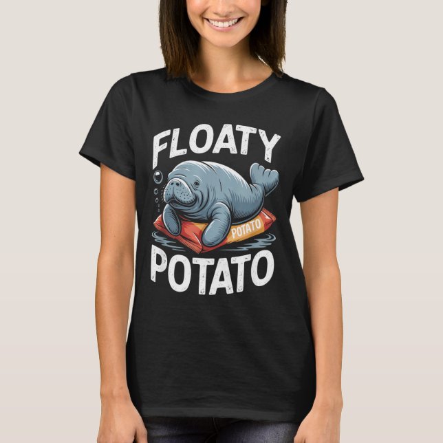 Camiseta Floaty Tatoes Manatee Funny Sea Cow Ocean Animal L (Frente)