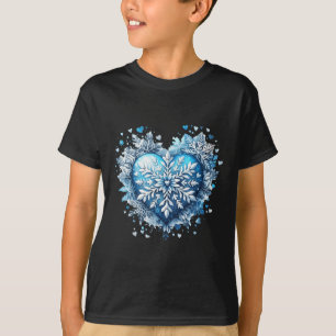 Camiseta Floco de neve azul de Natal Inverno