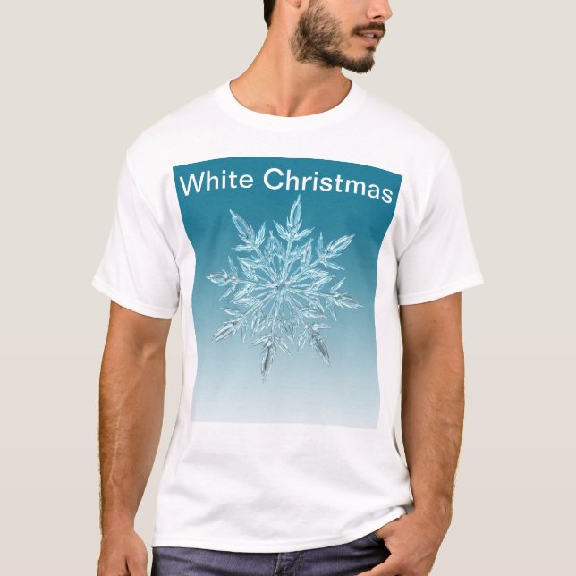 Camiseta Floco de neve bonito com texto de Natal branco (Frente)