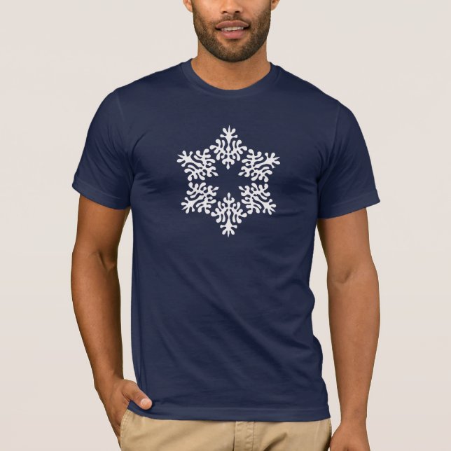 Camiseta Floco de neve branco escandinavo de Natal (Frente)