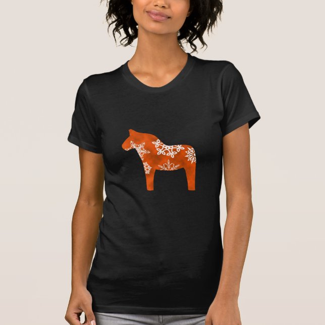 Camiseta Floco de neve do cavalo de Dala (Frente)