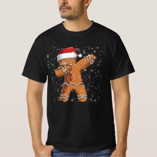 Camiseta Floco de neve Feliz Natal Dabbing Gingerbird Man