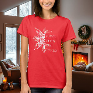 Camiseta Floco de neve Merry little Christmas (ou personali