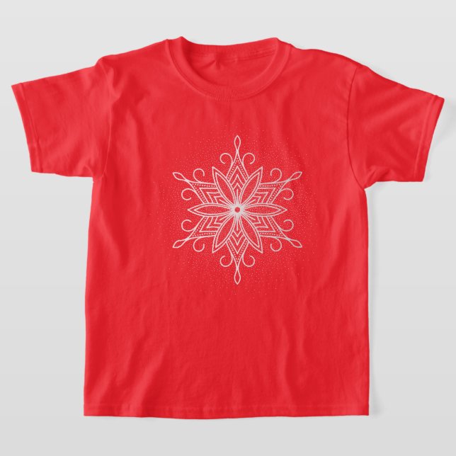 Camiseta Floco de Neve Superior de Feriado para Crianças (Postura )