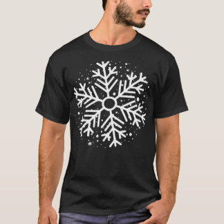 Camiseta Flocos Brancos de Neve Feliz Fato de Natal