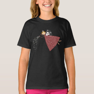 Camiseta Flocos de neve brancos Fada de Natal Fada Angel Fo