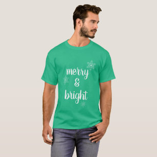 Camiseta Flocos de neve de Natal feliz e Brilhante