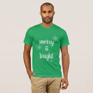 Camiseta Flocos de neve de Natal feliz e Brilhante