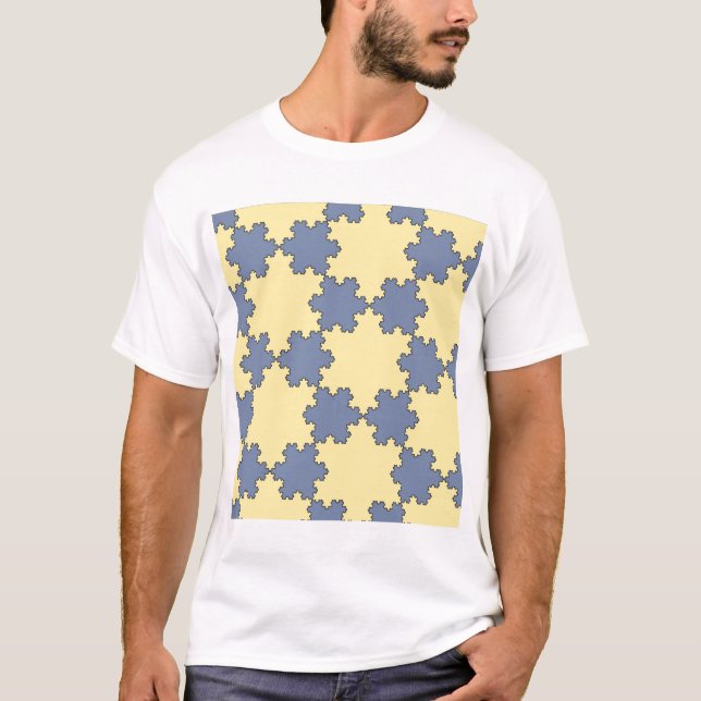 Camiseta Flocos de neve Koch Tesselados (Padrão Fratural) (Frente)