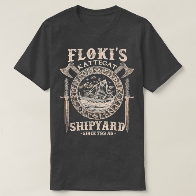 Camiseta Flokis Navio Kattegat Viking Navio E Espada T G (Frente do Design)