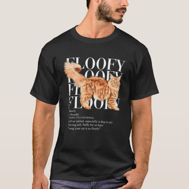 Camiseta Floofy Red Maine Coon cat (Frente)