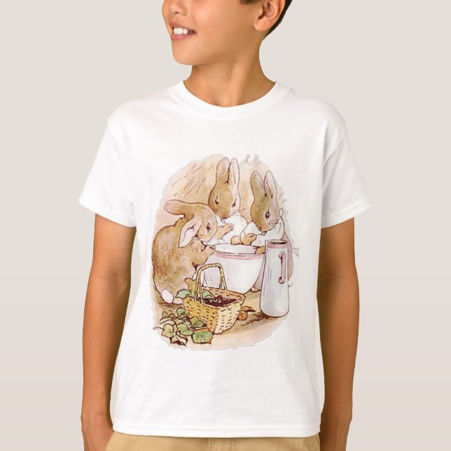 Camiseta Flopsy, Mopsy, e o coelho tiveram uma boa ceia (Frente)