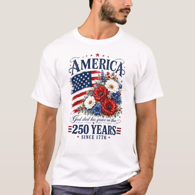 Camiseta flor 4 de julho (Frente)