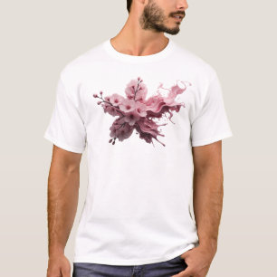 Camiseta Flor Abstrata Elegante 32 Arte Original