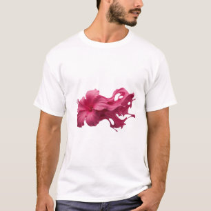 Camiseta Flor Abstrata Elegante e Estilosa para Vestir