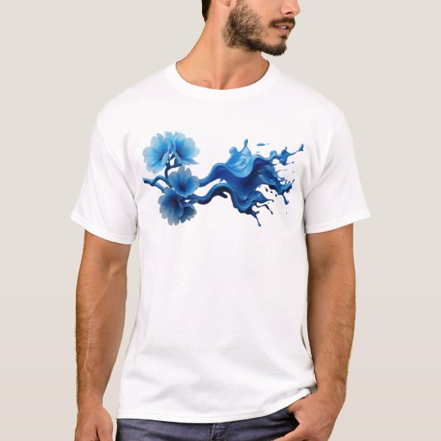 Camiseta FLOR ABSTRATA FRESCO 16 Arte Moderna (Frente)