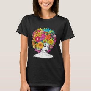 Camiseta Flor Afro-Mulher Negra Rainha-Africana Mel