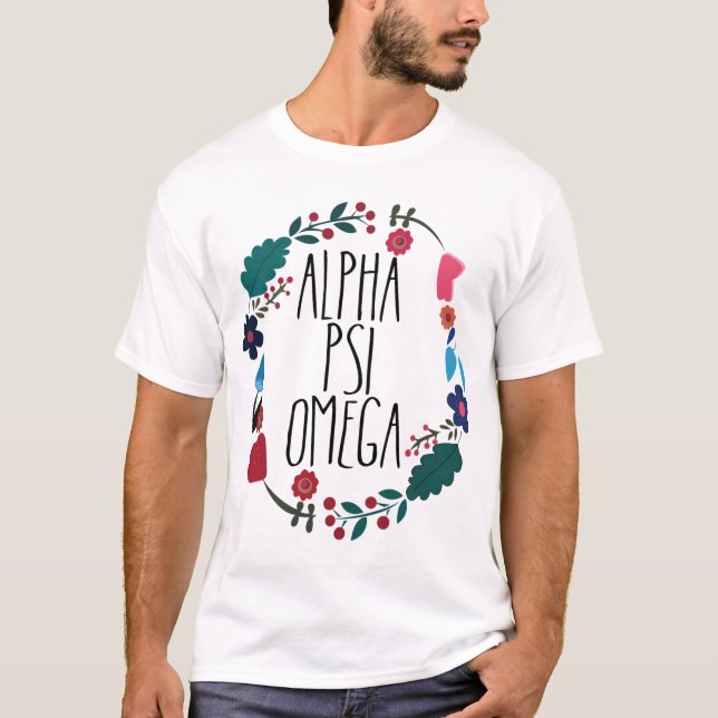 Camiseta Flor Alfa Psi Omega (Frente)