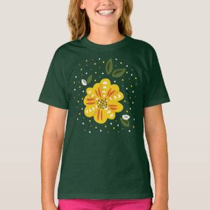 Camiseta Flor amarela abstrata da prímula