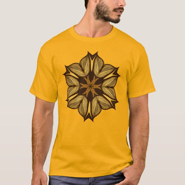 Camiseta Flor Amarelo abstrato (Frente)