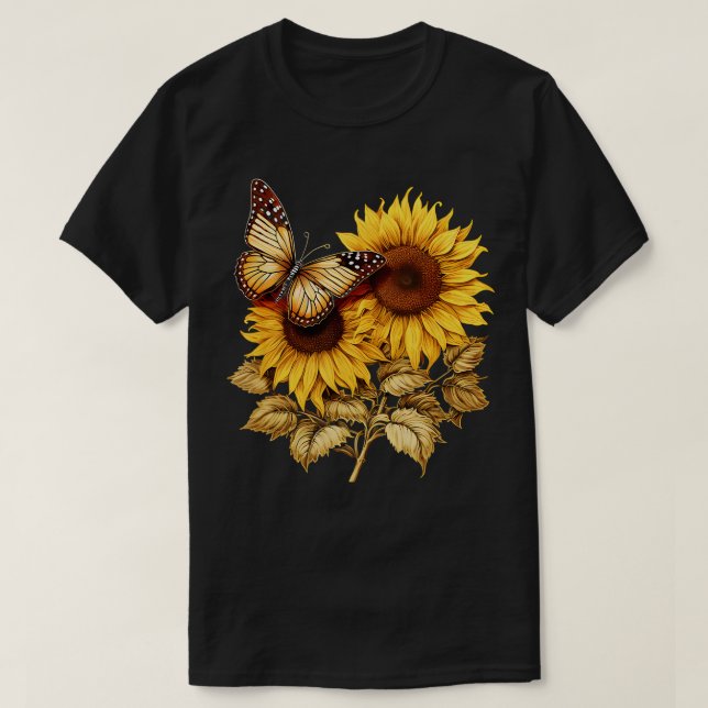 Camiseta Flor Amarelo de Girassol para Flores de Pão (Frente do Design)