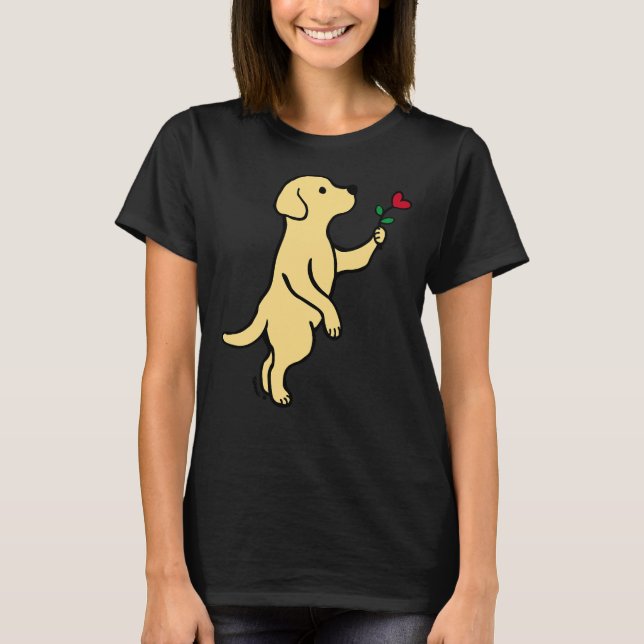 Camiseta Flor Amarelo Labrador Pequeno (Frente)