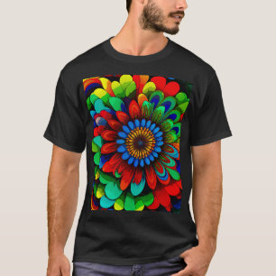 Camiseta Flor Arco-Íris Colorida 104