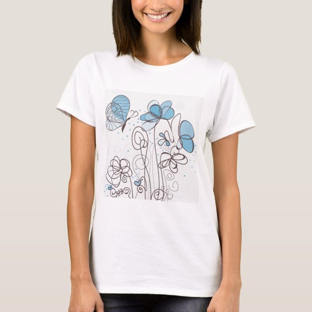 Camiseta Flor azul (Frente)