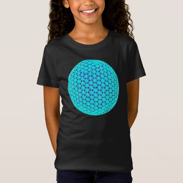 Camiseta Flor azul-de-chalé elegante (Frente)
