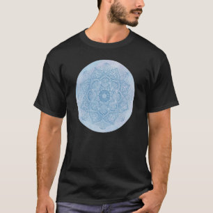 Camiseta Flor Azul Menina bonito Zen Boho Lotus M