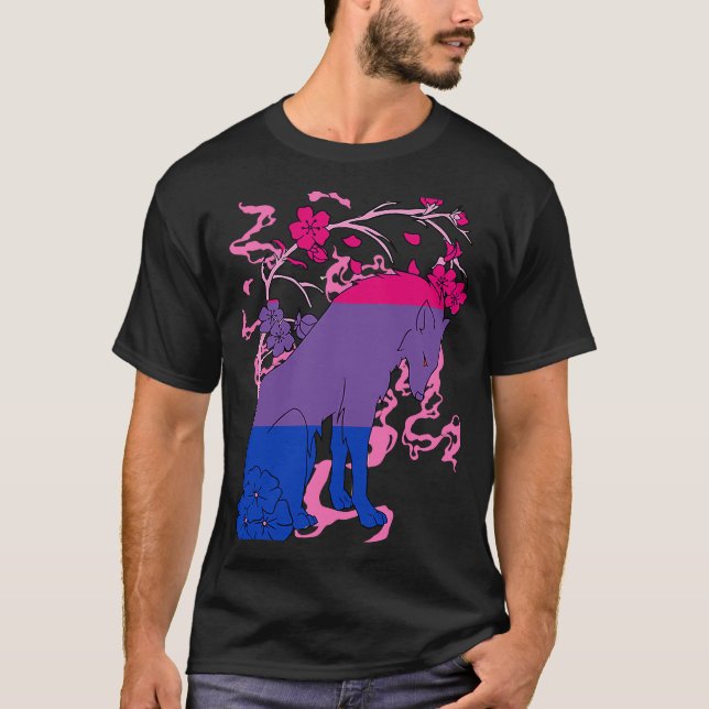 Camiseta Flor bicomponente bissexual Bi Orgulho Bissexualid (Frente)