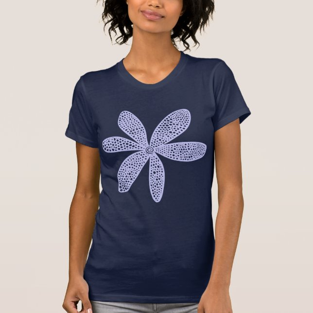 Camiseta Flor bonito - Azul Pó (Frente)